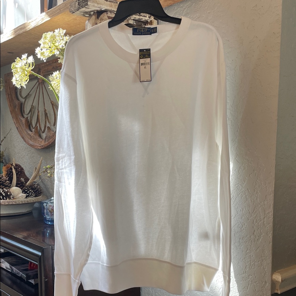 Ralph Lauren Classic Men’s White Crewneck Sweater